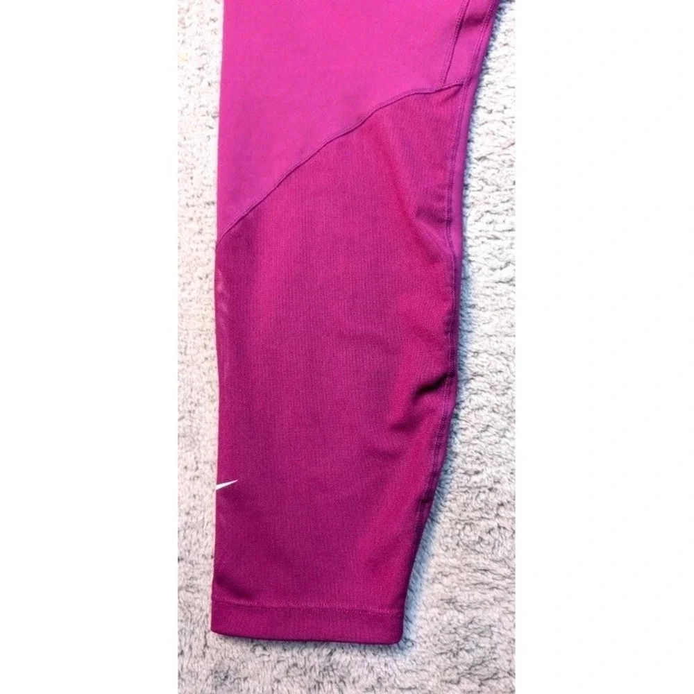 Nike~Dri-Fit Women's Mid-Rise 7/8 Mesh-Paneled Training Leggings-Purple~XL~NWT